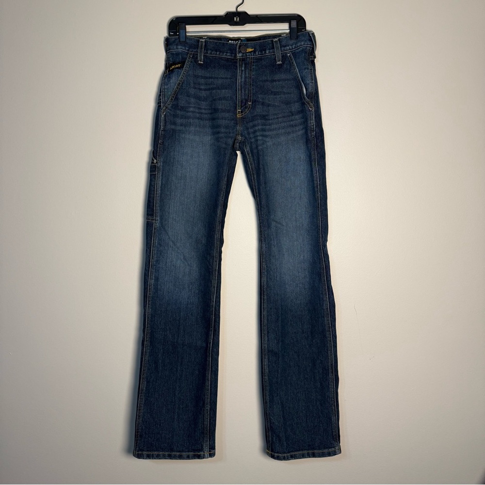 Ariat Rebar M7 Slim Straight Leg Jeans Men’s 29x34 Dark Wash Work Cowboy